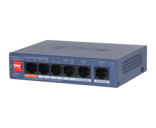 Switch DAHUA DH-CS4006-4ET2GT-60 Type L2 PoE ports 4 CS4006-4ET2GT-60 Коммутаторы (Switch)