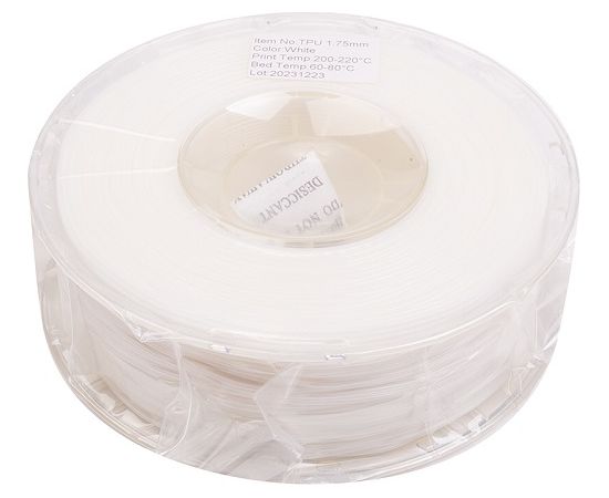 EXD 3D Printing Filament TPU, 1.75mm, 1kg, White 3D Printeri