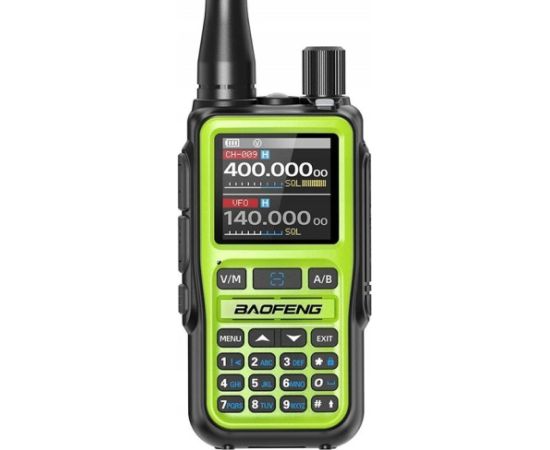 Baofeng UV-5R EU MINI USB-C Bluetooth VHF UHF Aviation Band Green Walkie-Talkie Rācijas