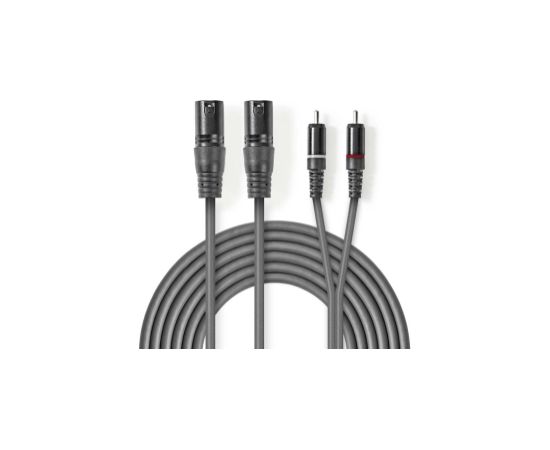 Kabelis Nedis 2x XLR M - 2x RCA M 1.5m Dažādi vadi