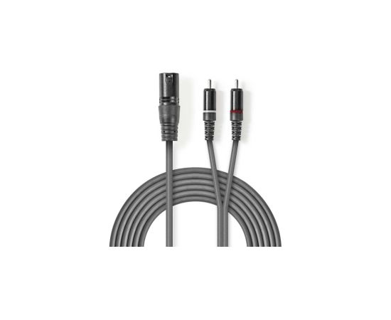 Kabelis Nedis XLR M - 2x RCA M 3m Dažādi vadi