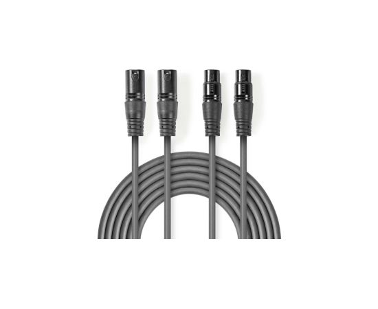 Kabelis Nedis 2x XLR M - 2x XLR F 5m Dažādi vadi