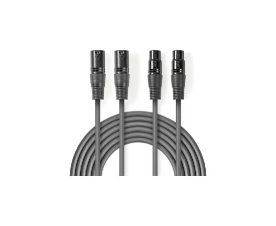 Kabelis Nedis 2x XLR M - 2x XLR F 3m Dažādi vadi