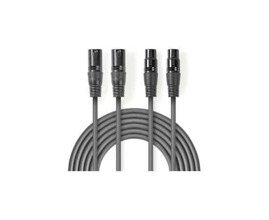 Kabelis Nedis 2x XLR M - 2x XLR F 1.5m Проводa