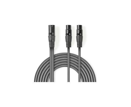 Kabelis Nedis XLR M - 2x XLR F 1.5m Dažādi vadi