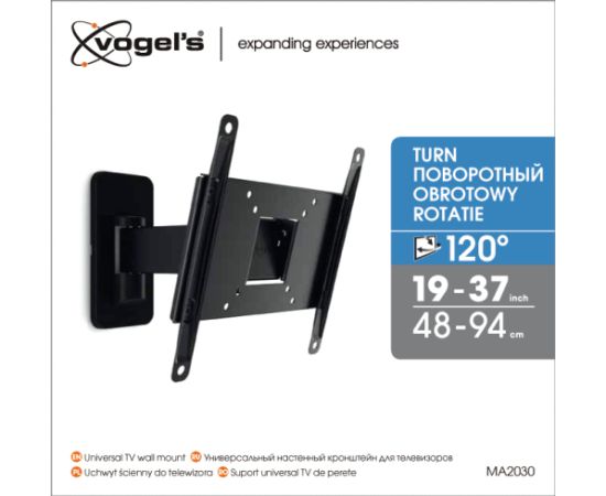 Vogels Wall mount MA2030-A1 Full motion 19-40 " Maximum weight (capacity) 15 kg Black TV un monitoru stiprinājumi, kronšteini