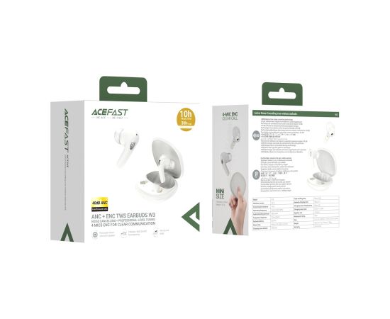 Беспроводные наушники Acefast W3 ANC бежевые Наушники