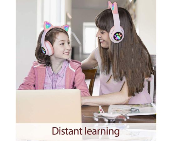 Reach Cat Glow wireless headphones, pink Austiņas