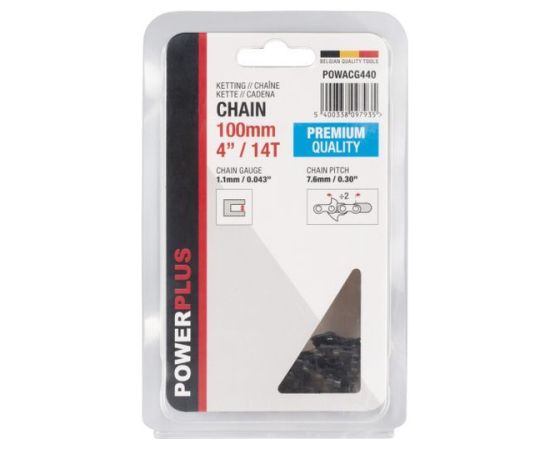 Zāģa ķēde Powerplus POWACG440; 4''; 10 cm; 7,62 mm; 28; 1,1 mm Zāģu ķēdes