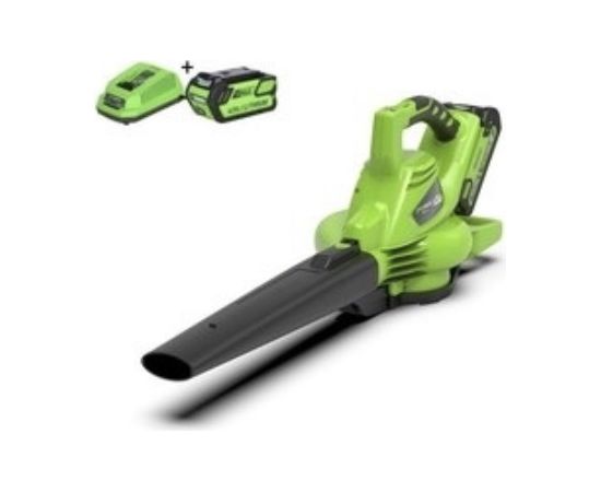Akumulatora lapu pūtējs Greenworks GD40BVIIK4; 40 V; 1x4,0 Ah akum. Садовые пылесосы