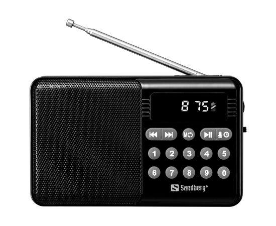 Sandberg 421-18 Speaker Radio FM+BT Recharge Radio, Radio pulksteņi