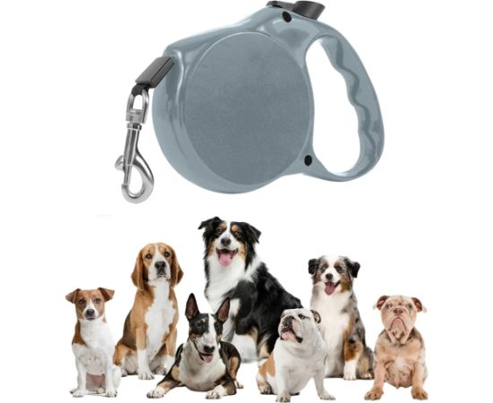Extralink Pets | Smycz taśma | mocna lekka zwijana dla psa kota długa blokada automatyczna 5m pet-830 Citas preces