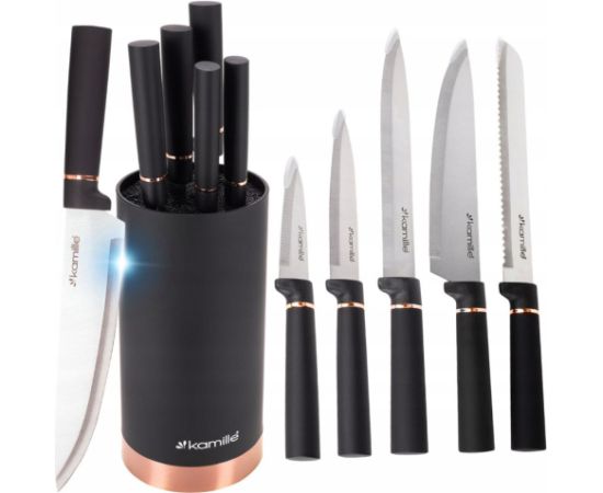 Nažu komplekts ar statīvu, 6 gab., 7625, Kamille Naži