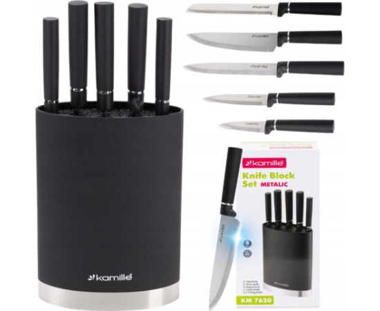 Nažu komplekts ar statīvu, 6 gab., 7620, Kamille Naži