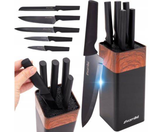 Nažu komplekts ar statīvu, 6 gab., 7615, Kamille Naži