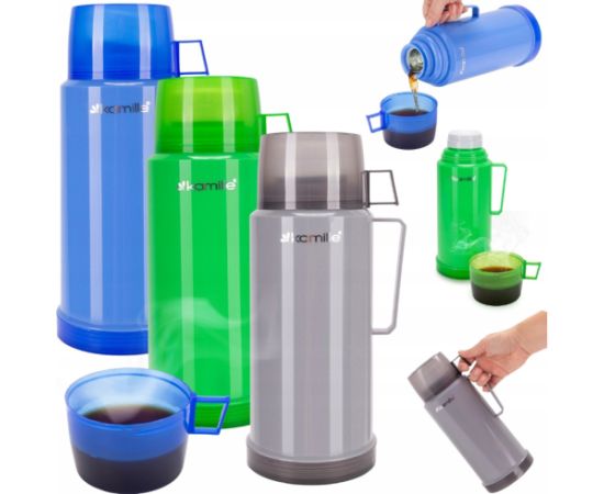 Termoss ar stikla ieliktni 1,0 L, 2072, KAMILLE Termosi