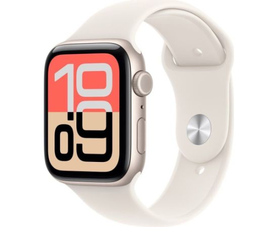 Apple Watch SE3 GPS 44mm Starlight Aluminium Case with Starlight Sport Band - S/M Jaunumi Sadz. tehnika