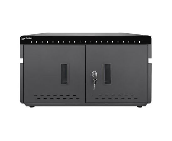 Manhattan iPad to 11" 20-bay Charging Cabinet Desktop via USB-C, Also other tablets and smartphones (with device to USB-C cable), Bays 264x22x235mm, Device charging cables not included (suggest USB-C cable code 356213), Cart, Lockable, EU/UK power cords Зарядные устройства