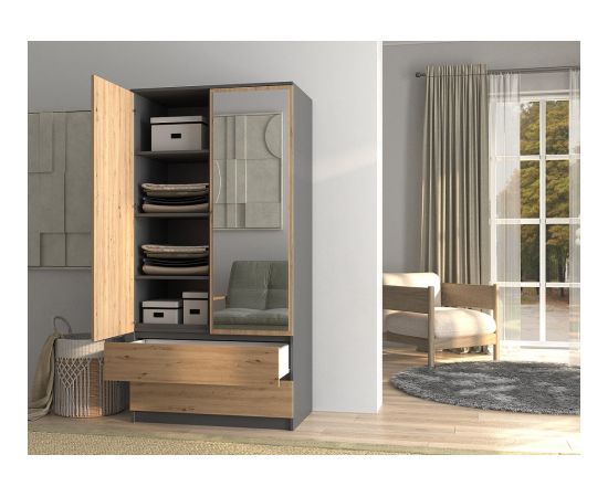 Top E Shop Topeshop SZAFA MALWA AN/AR L bedroom wardrobe/closet 5 shelves 2 door(s) Skapji
