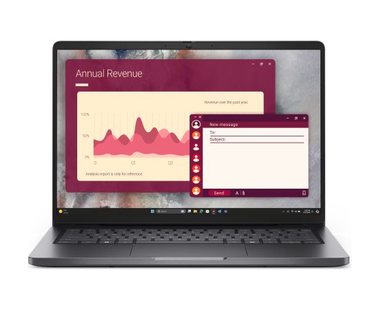 Dell Pro 14  U7 265U  16GB  512GB SSD  FgrPr+SmtCd  FHD IR Cam & Mic  WLAN + BT  14.0" FHD+  US Backlit Kb  65W  W11Pro Portatīvie datori