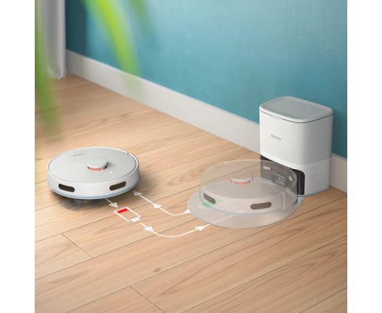 PHILIPS XU2100/25 HomeRun 2000.sērija Putekļu sūcējs robots ar mazgāšanas funkciju, balts Крупная бытовая техника