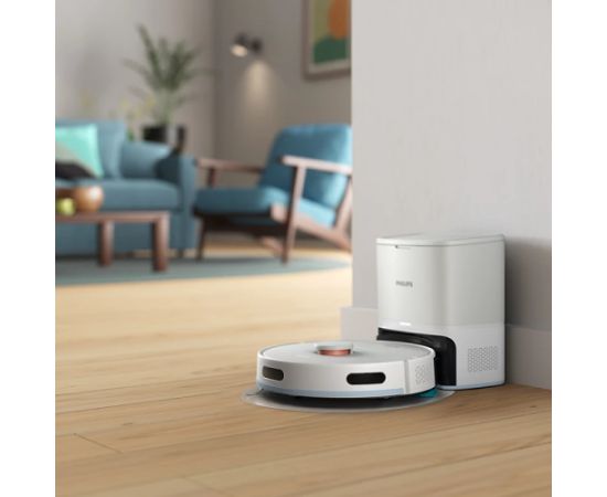 PHILIPS XU2100/25 HomeRun 2000.sērija Putekļu sūcējs robots ar mazgāšanas funkciju, balts Крупная бытовая техника