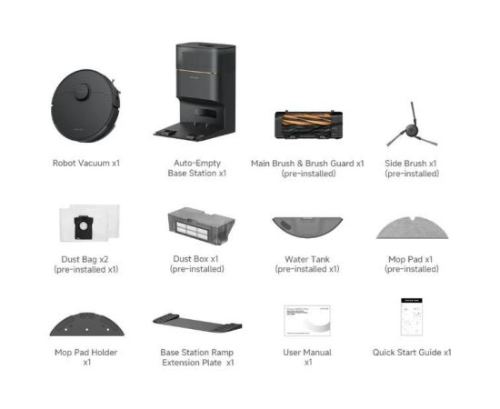 Dreame D20 Pro Plus Black RLD43SD-BK Putekļu sūcēji - Roboti