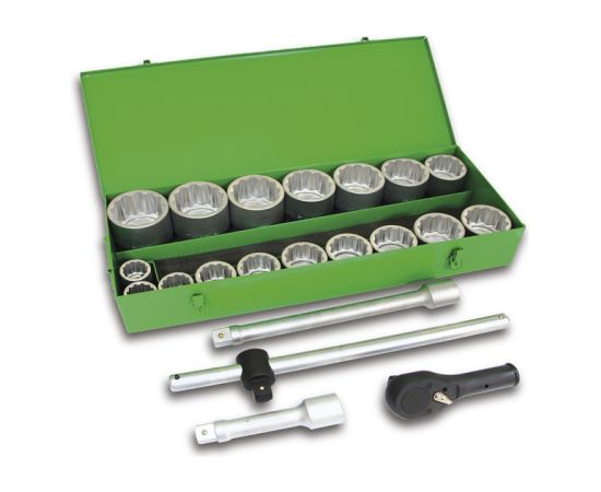 JBM Instrumentu muciņu komplekts seškanšu 1", 22gb., metāla kastē Наборы инструментов