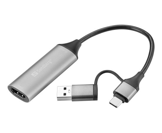 Sandberg 136-70 HDMI Capture Link to USB-C/A Adapteri Sandberg 136-70 HDMI Capture Link to USB-C/A Adapteri