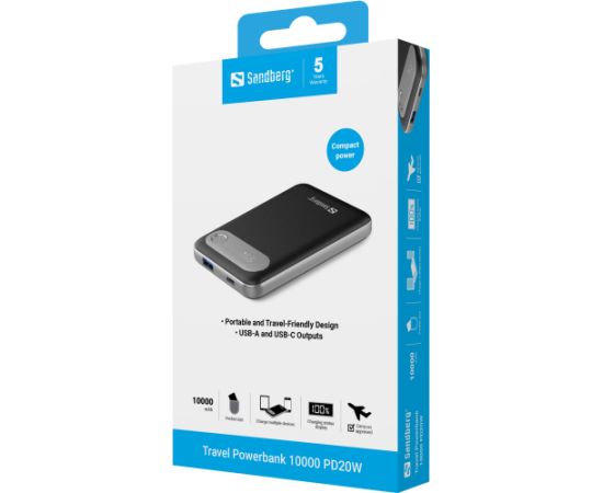 Sandberg 421-16 Travel Powerbank 10000 PD20W Power-банки