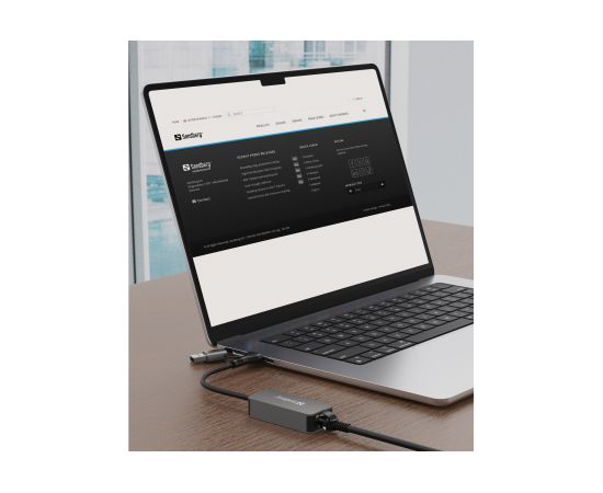 Sandberg 136-68 USB-C/A 2.5 GbE RJ45 Adapter, 2.5 Gigabit Ethernet on USB-C Adapteri