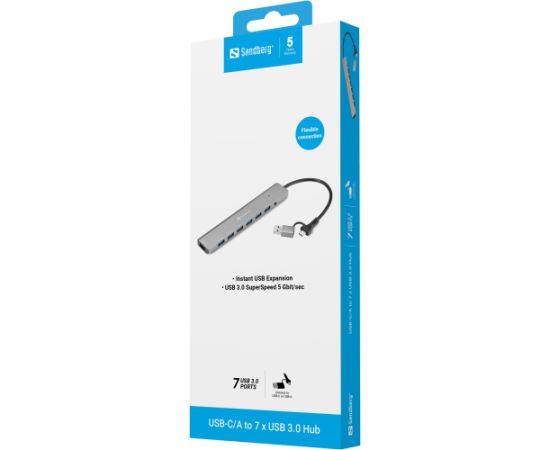 Sandberg 136-66 USB-C/A to 7 x USB 3.0 Hub Usb HUB