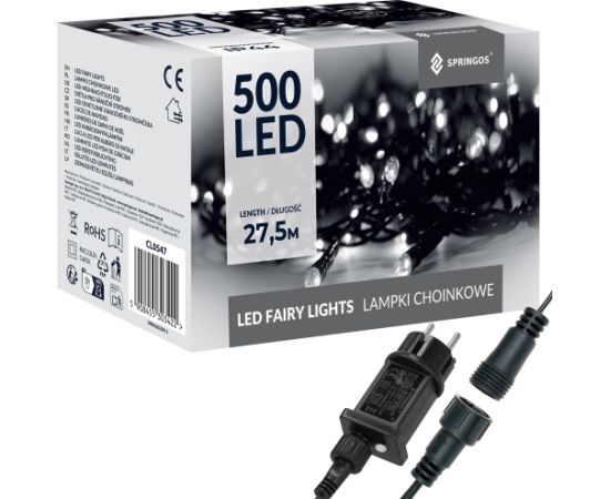 Рождественские гирлянды Springos 500 светодиодов Ziemassvētku lampiņas, LED virtenes