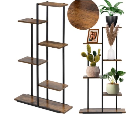 Metāla puķu statīvs Springos GA0211 113 cm ar 6 plauktiem, bēniņu tipa, daudzlīmeņu, moderns Plaukti  