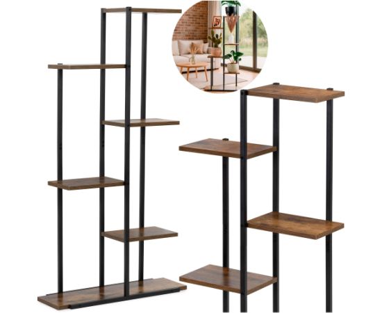 Metāla puķu statīvs Springos GA0211 113 cm ar 6 plauktiem, bēniņu tipa, daudzlīmeņu, moderns Plaukti  