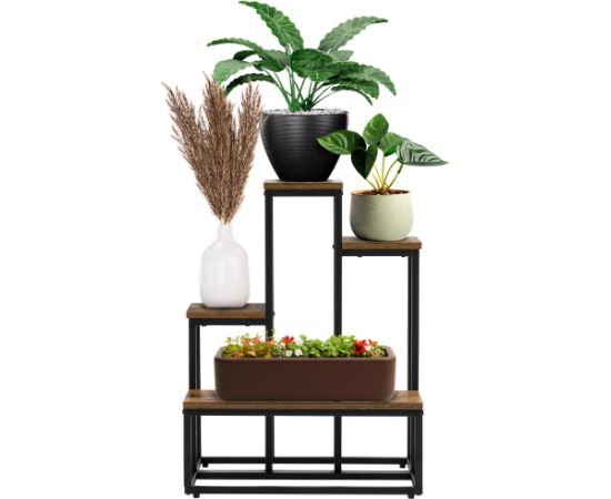 Metāla puķu statīvs Springos GA0210 67 cm ar 4 plauktiem, bēniņu tipa, daudzlīmeņu, moderns Plaukti  