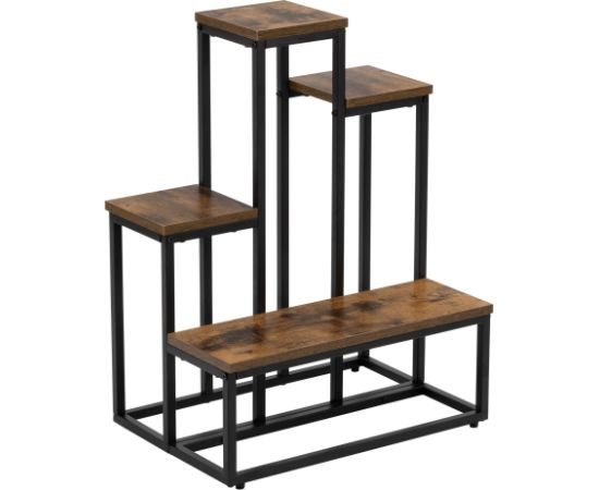 Metāla puķu statīvs Springos GA0210 67 cm ar 4 plauktiem, bēniņu tipa, daudzlīmeņu, moderns Plaukti  