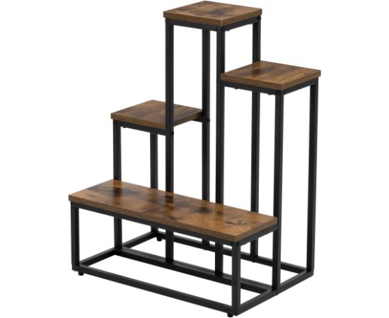 Metāla puķu statīvs Springos GA0210 67 cm ar 4 plauktiem, bēniņu tipa, daudzlīmeņu, moderns Plaukti  