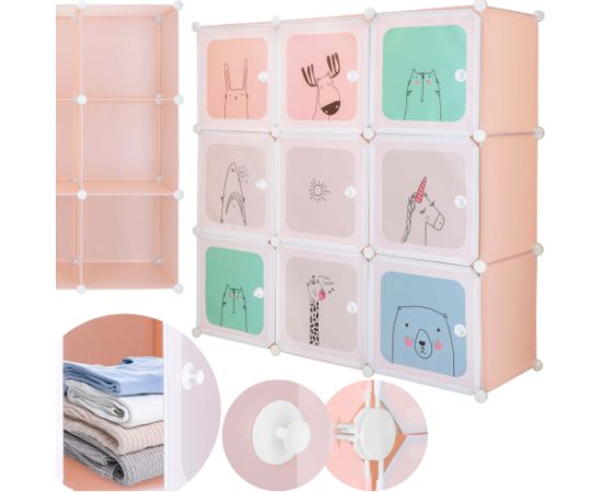 Bērnu modulārā skapīšu sistēma Springos HA0215 – 110 × 110 × 37 cm, 9 nodalījumi Plaukti  