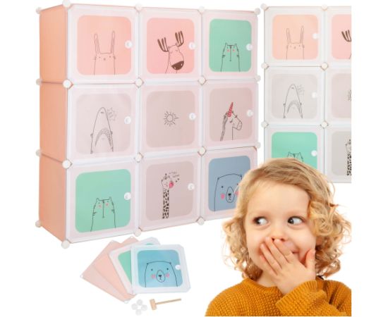 Bērnu modulārā skapīšu sistēma Springos HA0215 – 110 × 110 × 37 cm, 9 nodalījumi Plaukti  