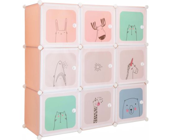 Bērnu modulārā skapīšu sistēma Springos HA0215 – 110 × 110 × 37 cm, 9 nodalījumi Plaukti  