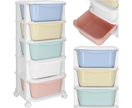 Springos HA0213 Мобильная тумба на колёсиках с 5 ящиками Полки