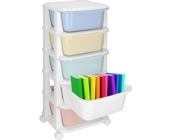 Springos HA0213 Мобильная тумба на колёсиках с 5 ящиками Полки