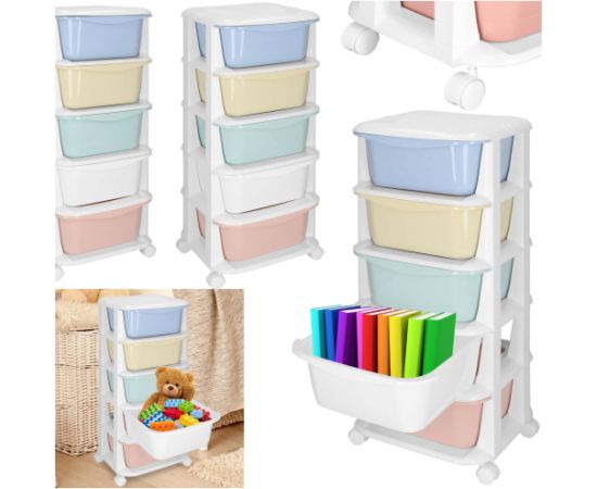 Springos HA0213 Мобильная тумба на колёсиках с 5 ящиками Полки