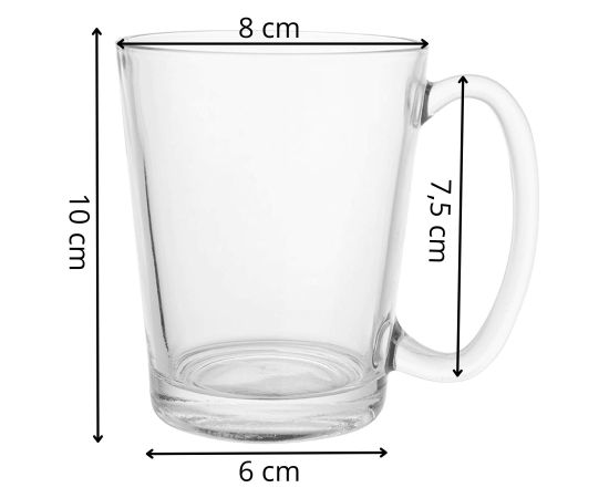 Kafijas un tējas glāzes Springos HA7497  6 gab., ar rokturi latte Glāzes un karafes