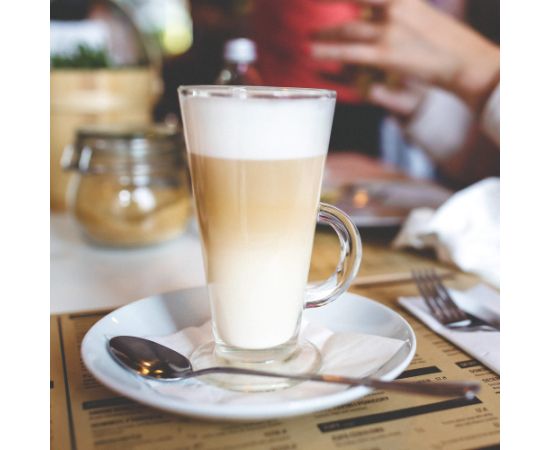 Glāzes lattei, deserti ar rokturi Springos HA7496 280 ml komplektā 6 gab. Glāzes un karafes