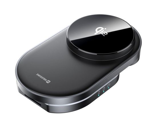 Swissten MagBase 3in1 Salokāms Bezvadu Qi2 Lādētājs (saderīgs ar MagSafe) Bezvadu telefonu lādētāji
