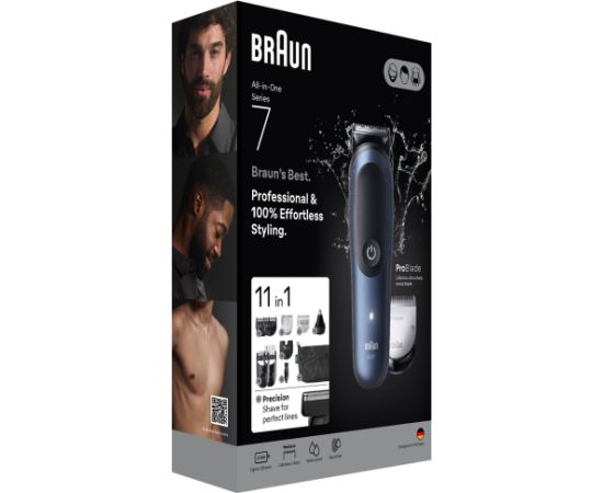 Braun 11in1 Grooming Kit All-in-One Series 7 AIO7540 Cordless Number of length steps 14 Black/Blue Волосы, борода, триммеры для тела