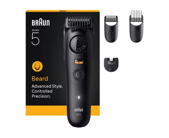 Braun Beard Trimmer Series 5 BT5520 Cordless Number of length steps 40 Black Matu, Bārdas, Ķermeņa trimmeri
