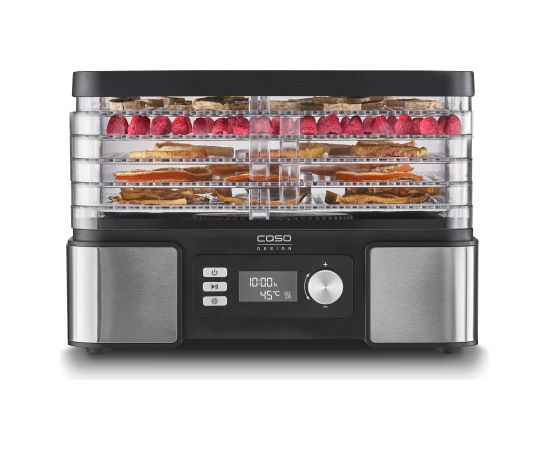 Caso Food Dehydrator DH 450 Power 370-450 W Number of trays 5 Temperature control Integrated timer Black/Stainless Steel Овощные пароварки и сушилки